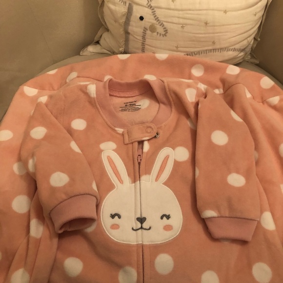 Baby Polka Dot Bunny Fleece Sleep Bag - Picture 3 of 5